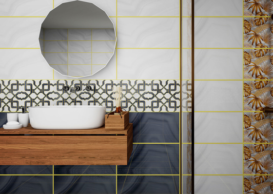 Peti besi 300x600mm Ukuran dinding dalam ruangan abu-abu dan keramik dekoratif untuk desain hotel