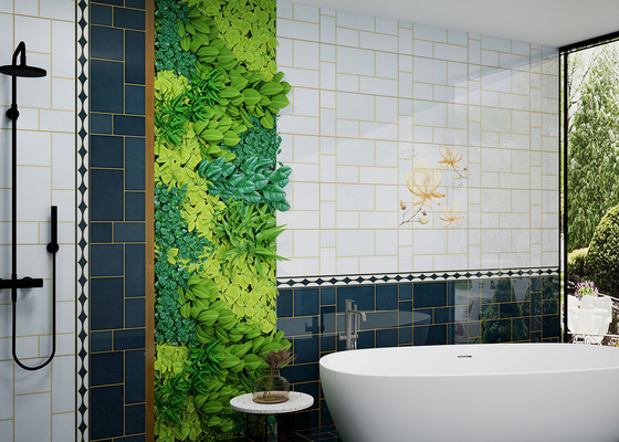 Waterproof 30x60cm Dekorasi Keramik Lantai Dan Indoor Wall Tile Untuk Kamar Mandi Biru