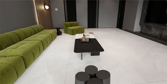 Genteng Luar Ruangan Abu-abu Cahaya Anti-Slip 60x120cm Tembok Kaca Genteng Keramik Polished Untuk Restoran