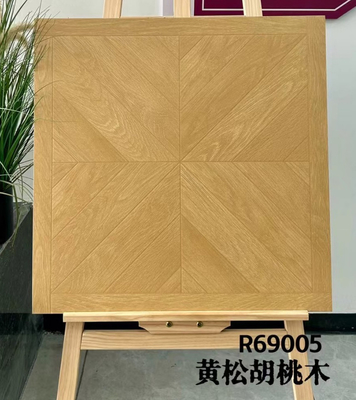 Brown 600x600mm Antibakteri lantai ubin dan kayu keramik ubin untuk desain balkon