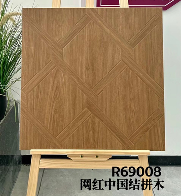 Brown 60x60cm Keramik Kayu Tile Dan Lantai Lantai Indoor Untuk Desain Kamar Tidur