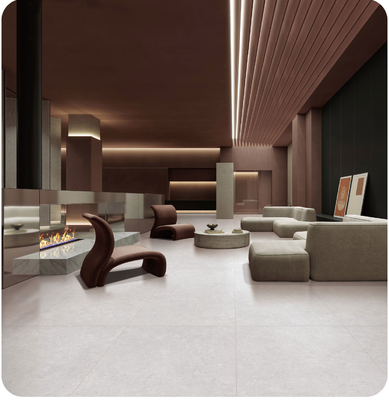 Beige 600x1200mm Antibakteri Porselen Tile untuk Lantai Indoor
