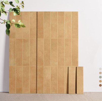 Jubin Indoor Anti-Slip Dan Jubin Tembok Keramik Tekstur Untuk Ruang Tamu 400x800mm Brown Cahaya