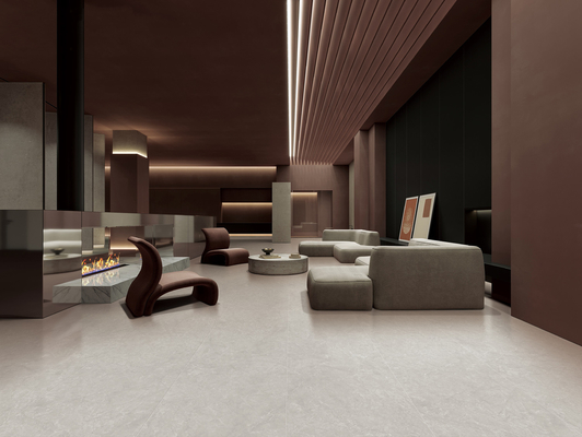 600x1200mm lantai dalam ruangan abu-abu modern genteng porselen untuk kamar tidur dan hotel