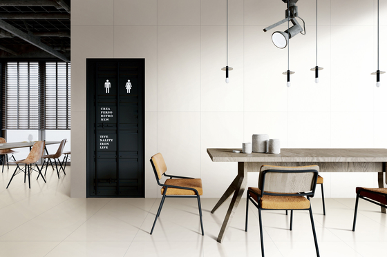 dinding Beige dan lantai lembut kaca modern bertekstur porselen ubin 60x120cm untuk ruang makan