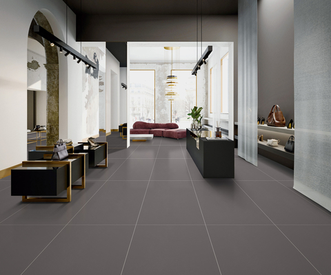 Grey Starry Glaze 60x120cm Lantai Indoor Soft Glazed Textured Porcelain Tile For Living Room