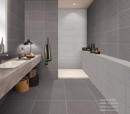 Batik abu-abu tahan asam dan dinding eksterior 300x600mm full body porselen untuk membangun kembali dan kamar mandi