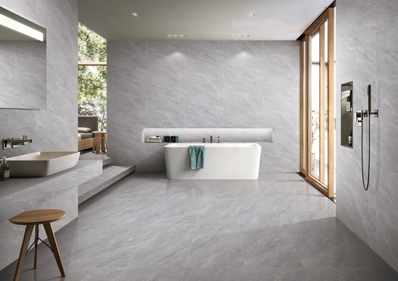 Dinding dalam ruangan tahan aus genteng keramik berlapis abu-abu 400x800mm untuk dekorasi dan mandi
