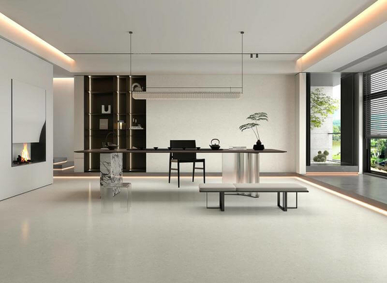 Lantai dinding dalam ruangan dan W.A 0,5% Anti-slip abu-abu 1200x1200x9mm Elegant Soft Glass Porcelain Tile Untuk Apartemen Dan Kamar Tidur