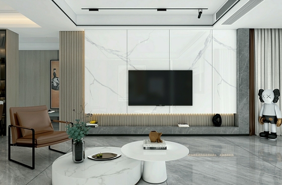 Kelas AAA Ketahanan asam Lantai Interior Kaca Porselen Polished Tile 900x1800x9mm Untuk Dekorasi