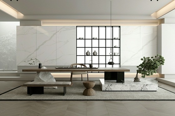 Lantai Indoor W.A 0.5% Tidak Lenyap 900x1800x9mm Porselen Kaca Polished Tile Untuk Kamar Tidur Rumah
