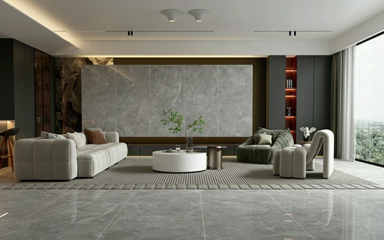 W.A. tahan aus 0,5% tahan air dinding interior 900x1800x9mm Kaca Porselen Polished Tile Untuk ruang tamu Dan kamar mandi