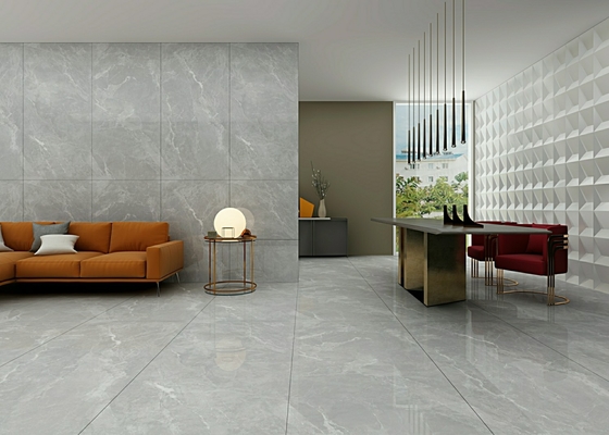 Retro Luar Biasa 900x1800x9mm Grey Marble Look W.A 0.5% Lantai Luar Ruangan Kaca Porselen Polished Tile Untuk Kamar Mandi