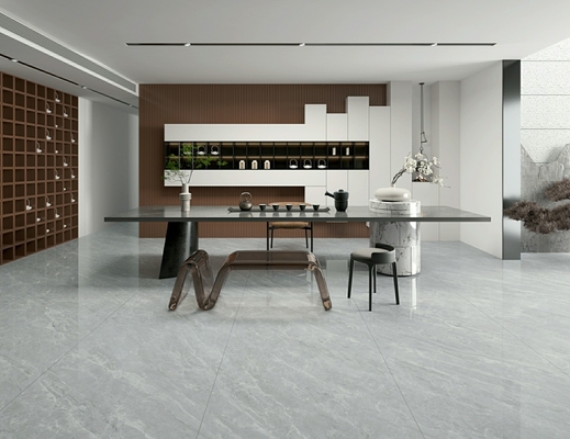 No Fade Anti-Slip Interior Lantai 900x1800x9mm Porselen Kaca Polished Tile Untuk Restoran Dan Dekorasi
