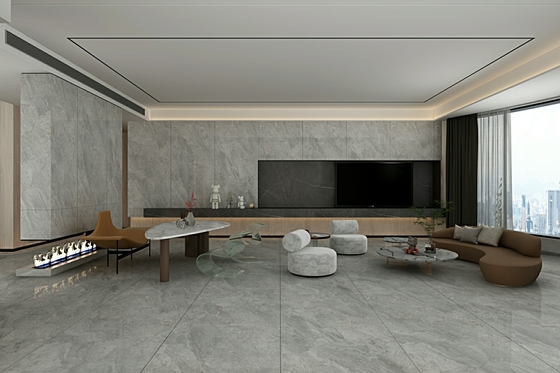 Grey Elegant Exterior Wall And Indoor Floor 900x1800x9mm Glassed Polished Porcelain Tile Untuk Renovasi Dan Proyek