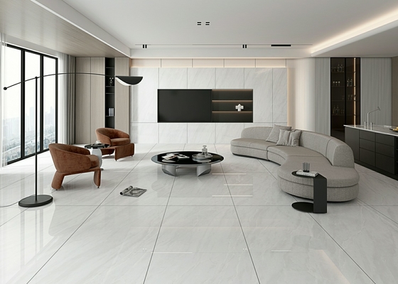 Fire brick abu-abu Karpet tahan lama Indoor 900x1800x9mm Lantai Porselen Kaca Polished Tile Untuk Balkon dan Bangunan