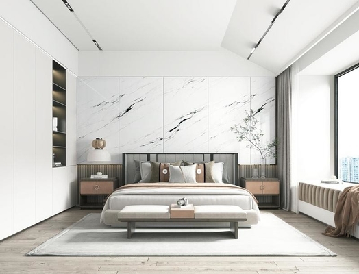 Carrara Putih Dekorasi Polished Kaca Porselen Peti Dan Indoor Floor Tile Untuk Ruang Makan Dan Proyek