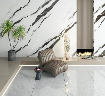 Anti-Slip Polished Porcelain Tile Dan Carrara Putih 900x1800x9mm Interior Lantai Dan Wall Tile Untuk Dekorasi Dan Kantor