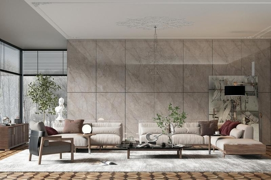 Warna kuning terang 900x1800x9mm Marmer Look Polished Glassed Porcelain Tiles And Interior Wall And Floor Tile For Building And Living Room