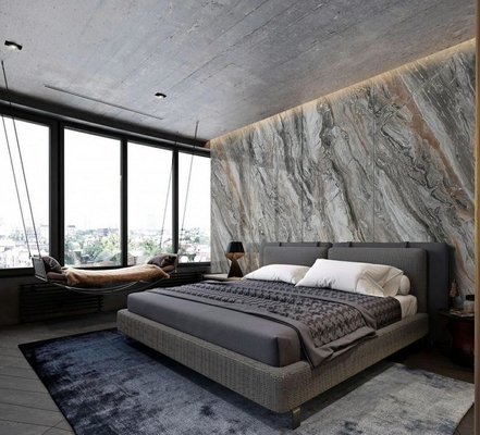 Lantai dan dinding dalam ruangan terlihat marmer 900x1800x9mm Non-slip Polished Kaca Porselen Tile Untuk Dedroom Dan Dapur