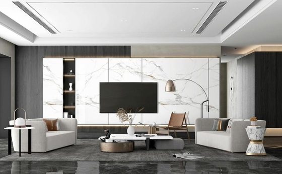 Carrara Indoor Floor And Wall Tile Polished Glazed Porcelain Tile 900x1800x9mm Untuk Dekorasi Dan Bangunan