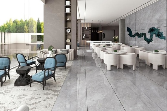 Gray Non-Slip Polished Porcelain Kaca Lantai Genteng Dan dinding Genteng Untuk ruang tamu Dan ruang makan 900x1800x9mm Marmer Lihat