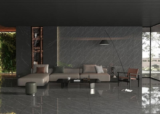 Luxury Black Marble Look W.A0.5% Gray Polished Glazed Porcelain Tile900x1800x9mm Lantai Indoor Untuk Desain Interior Dan Dekorasi