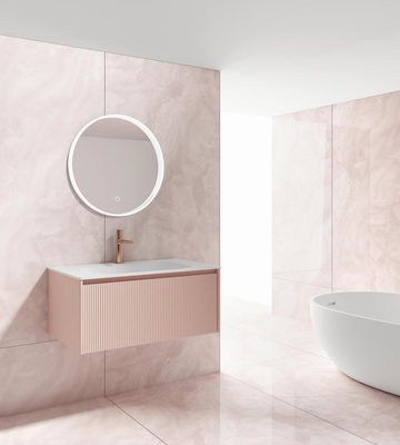 Pink Marble Look Indoor Floor Tiles Grade AAA Non-Slip Polished Glazed Porcelain Tile Untuk Ruang Tamu Dan Kantor
