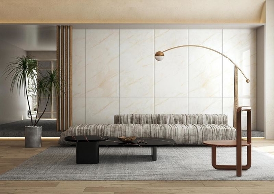 Batu bata kuning terang tidak memudar lantai luar Porselen Kaca-kaca Polished Tile Untuk dekorasi rumah