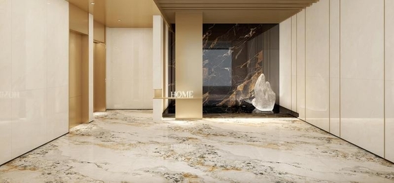 Kelas AAA Lantai Luar Antibakteri Porselen Kaca-kaca Polished Tile Untuk Ruang Makan Hotel