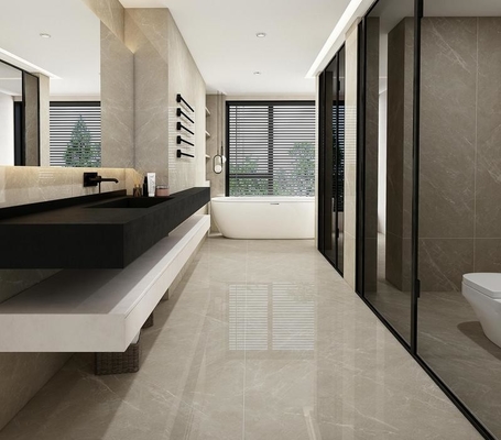 Vintage Non-Slip Indoor Floor Glassed Polished Porcelain Tile 900x1800x9mm Untuk Proyek Dan Antibakteri Gray Tile Untuk Hotel