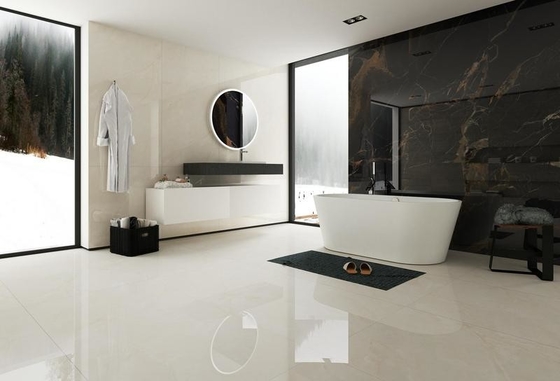 Water-proof-acid-resistant 900x1800x9mm Di dalam dinding dan lantai Porcelain glazed polished tile untuk ruang tamu anti-slip Beige