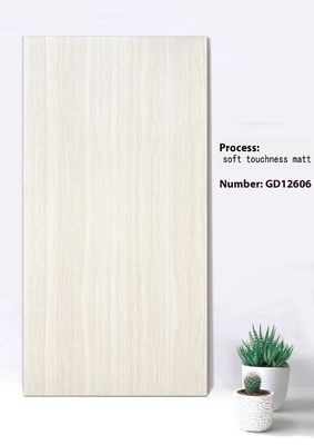 Beige Dan Abu-abu 600x1200mm No Fade Soft Touchness Matt latar belakang Curtain Wall Tile Untuk Square