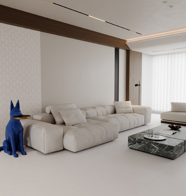 Beige Yellow 600x1200mm Matt Glassed Porcelain Tile Untuk Balkon Dan Wear-Resistant Floor Tile Untuk Dapur