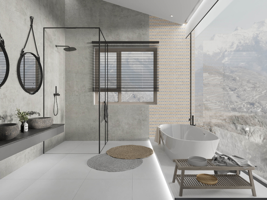 AAA Grade 600x1200mm Lampu abu-abu Porselen Lantai Tile