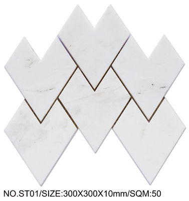 Asam tahan Putih 300x300mm Natural Stone Mosaic Untuk Proyek dan Dekorasi