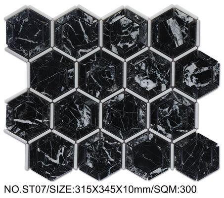 Tahan goresan Hitam 315x345mm Mosaik Kolam Renang Untuk Balkon