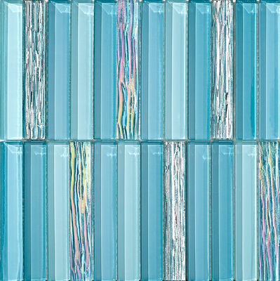 Mosaik Kaca Biru Firebrick 300x300mm Untuk Hotel dan Ruang Tamu Tahan Noda