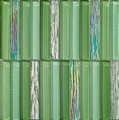 Mosaik Kaca Hijau Tahan Gores 300x300mm Untuk Renovasi dan Kamar Tidur