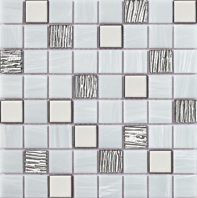 Mosaik Kolam Renang Kaca Dinding Interior 304x304mm Untuk Dekorasi dan Proyek