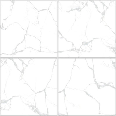Indoor Floor Scratch-resistant 1mx1m Carrara Polished Glazed Porcelain Tiles for Dining Room