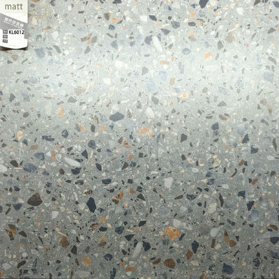 Ubin Lantai Keramik Terrazzo Abu-abu 600x600mm Grade AAA untuk Ruang Makan dan Kamar Tidur
