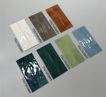 Ubin Dinding Keramik Kilap Hijau Antibakteri 75x300mm untuk Ruang Makan dan Kantor