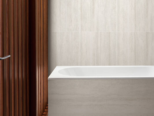 Anti-slip Beige lantai dalam ruangan Travertine 600x1200mm Matt Porselin Peti Untuk Kantor
