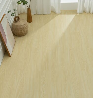 Lantai SPC Tahan Aus Warna Kuning 1220x180mm Tebal 5mm Indoor untuk Ruang Tamu dan Kantor