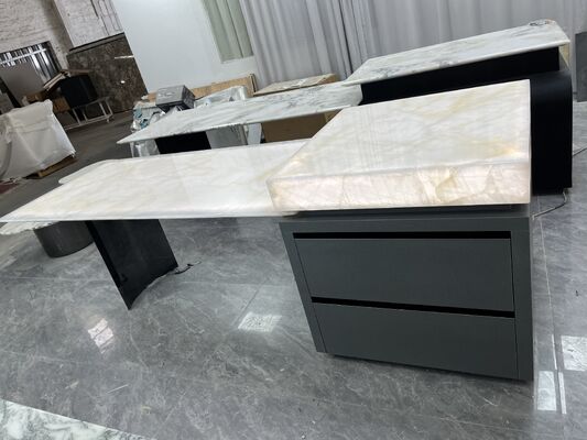 Lempengan Marmer Putih Poles Mewah Firebrick Elegan untuk Hotel dan Proyek MOQ 1 Set