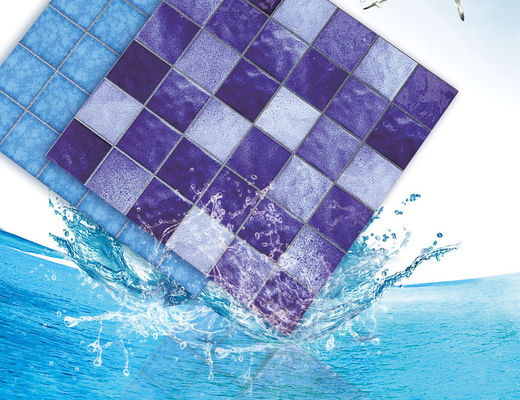 Backsplash Square Swimming Pool Mosaic Tiles, SGS 6mm Dekoratif Keramik Ubin Bule