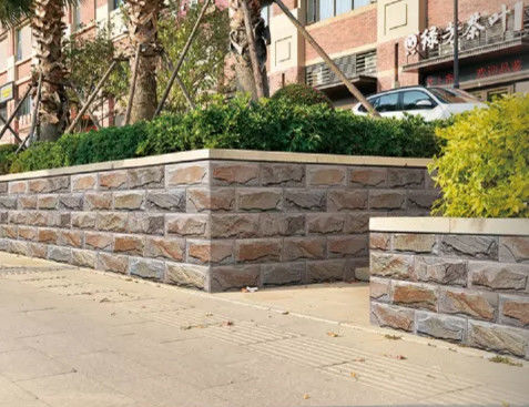 Beige CE Tahan Gores Outdoor Stone Cladding Ubin, Ubin Dinding Batu Dekoratif 20x40cm