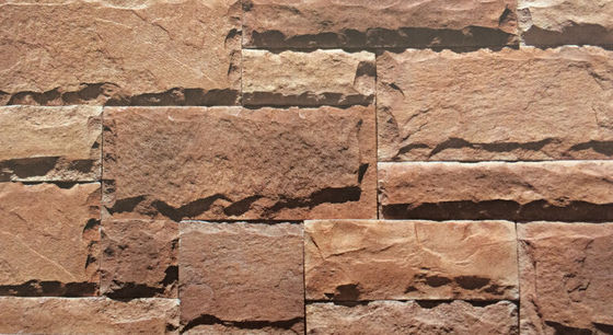 Batu Berbudaya Luar Ruangan 500SQM, Veneer Dinding Batu Jamur 3D Tidak Beraturan