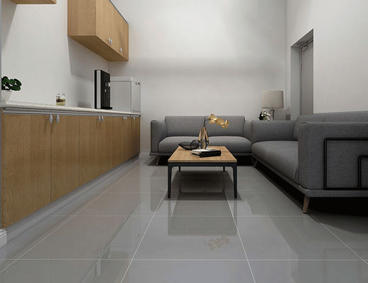 60x60cm 29kg Ubin Lantai Porcelanato, Ubin Porselen Dipoles 9.5mm Abu-abu Muda